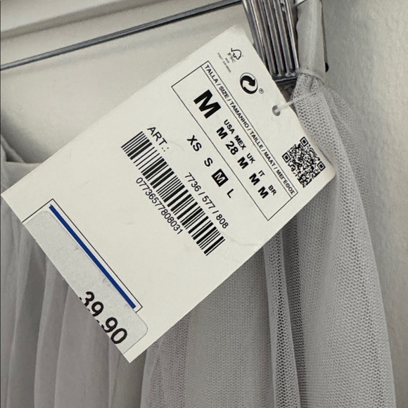 Elegant Gray Women's Tulle Skirt - Picture 4 of 7